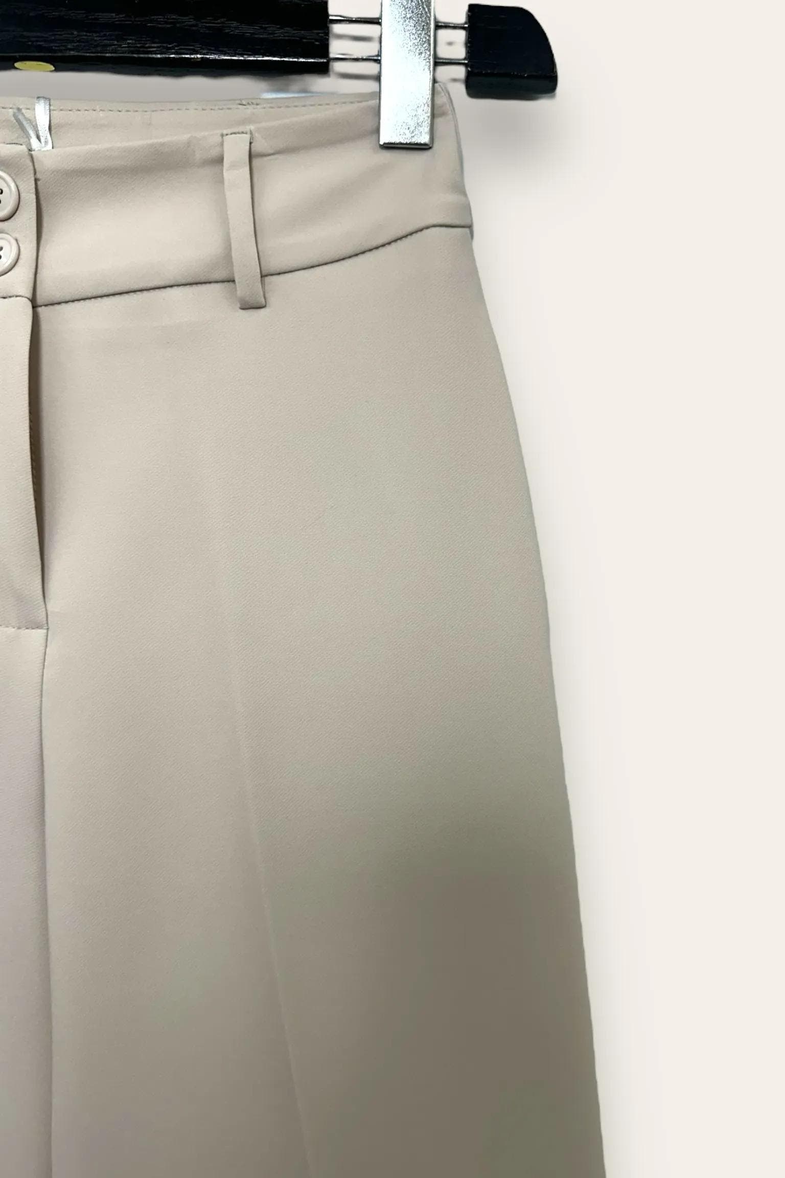 Pantalone a palazzo 2 bottoni alla cintura 