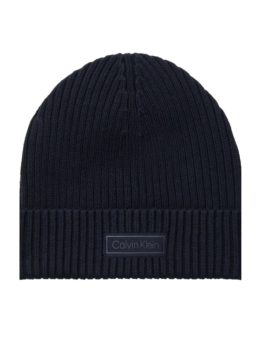 PATCH CHUNKY RIB COTTON BEANIE 