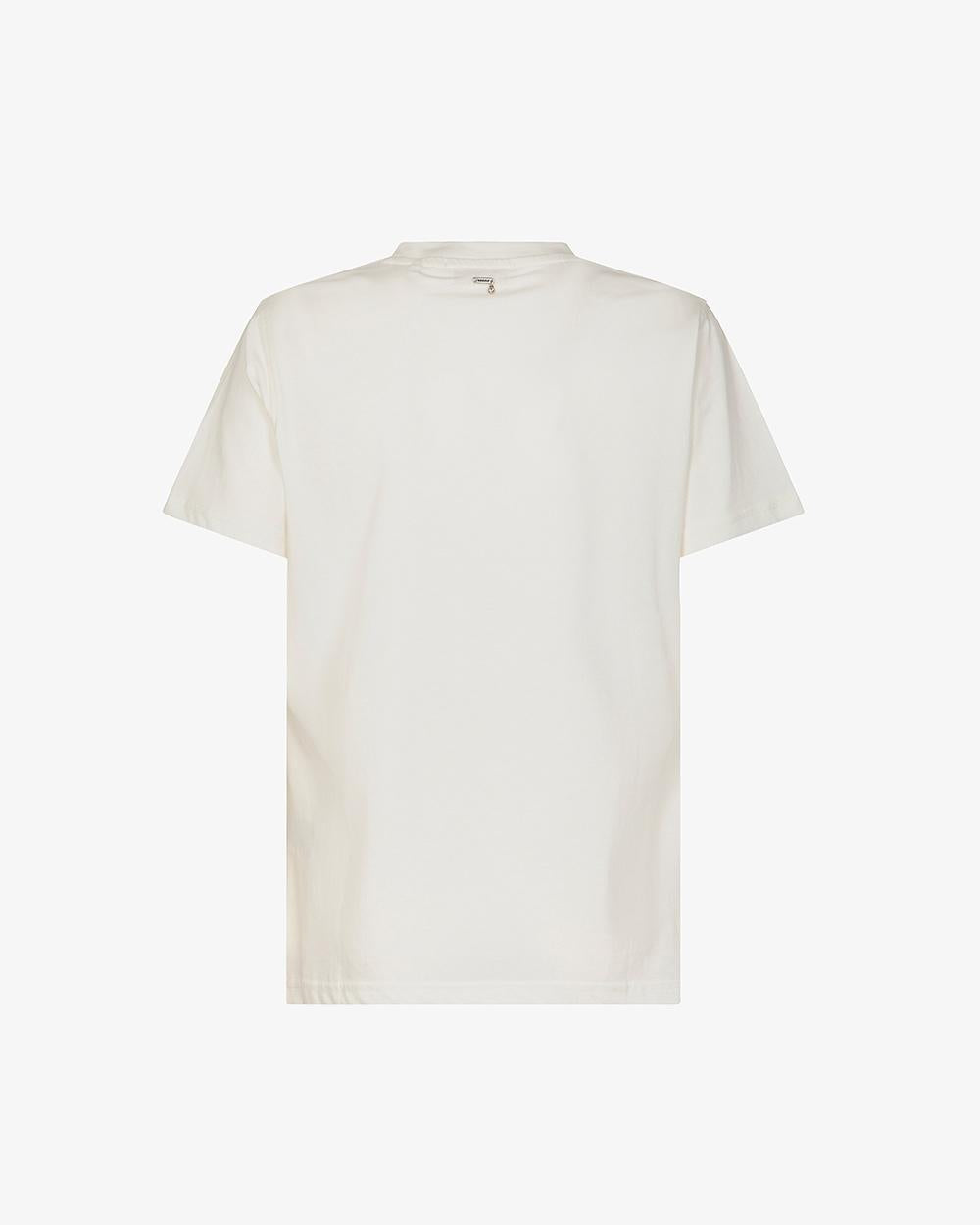 T-SHIRT G/C CON STAMPA E STRAS 