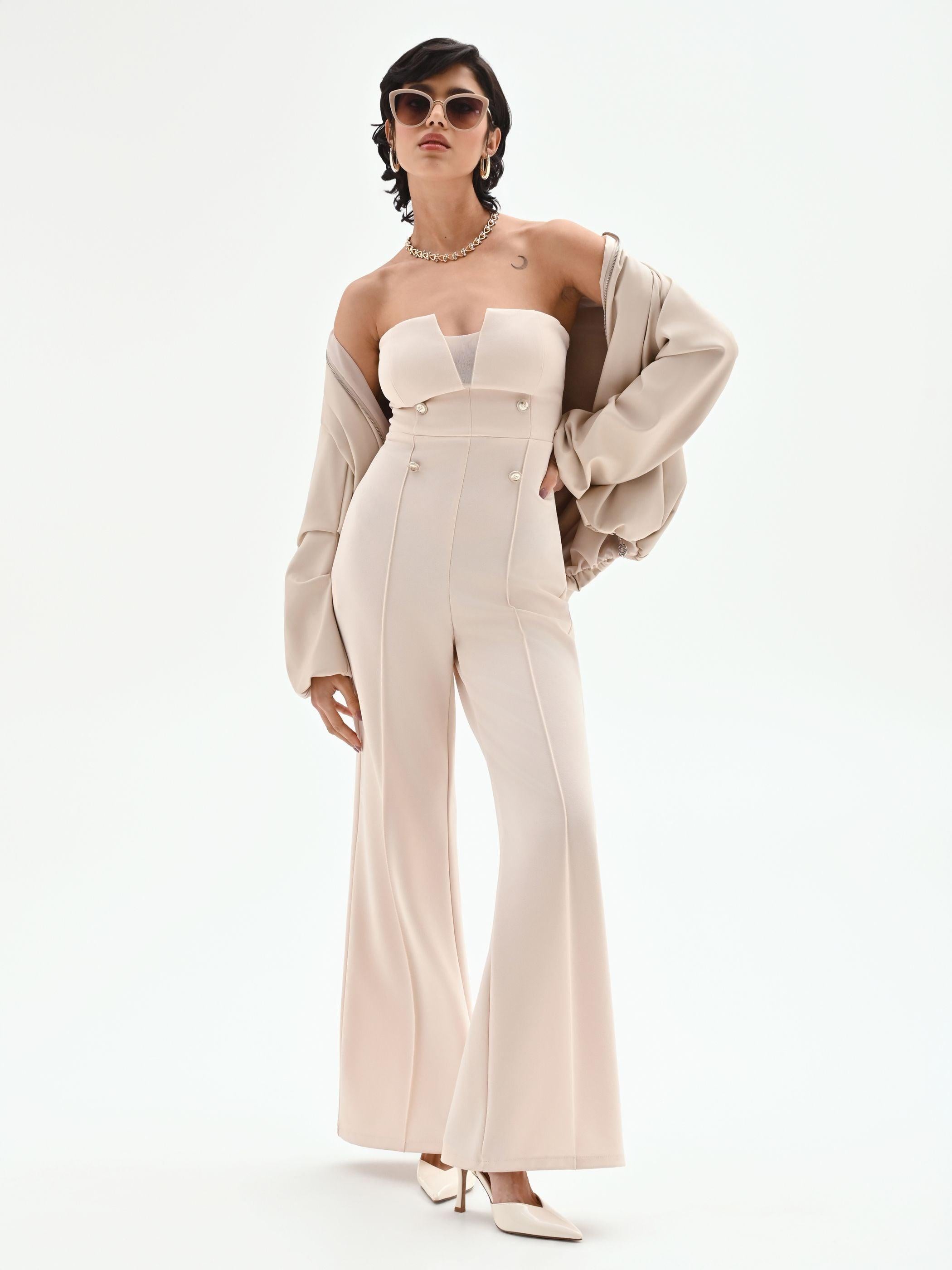 CFC 20265 G-TUTA PALAZZO CON BOTTONI SCUBA 