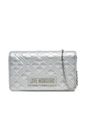 LOVE MOSCHINO BORSA QUILTED PU METALLIC SILVER