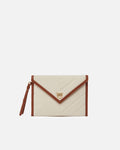 PINKO FLAT PURSE HANDLE CANVAS CHEVR
