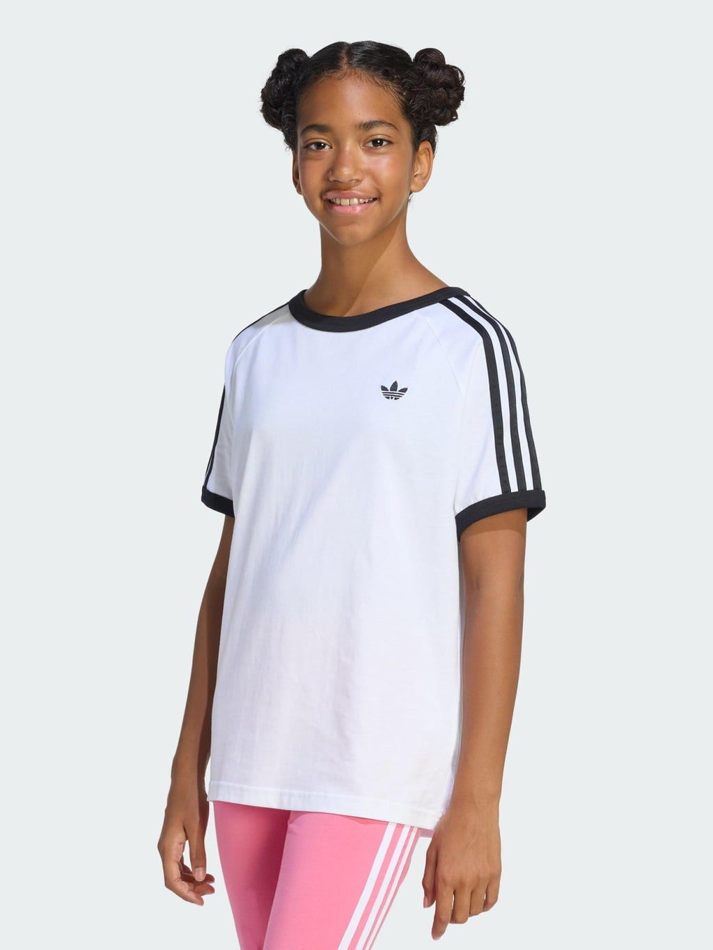 3 STRIPE TEE        WHITE/BLACK 