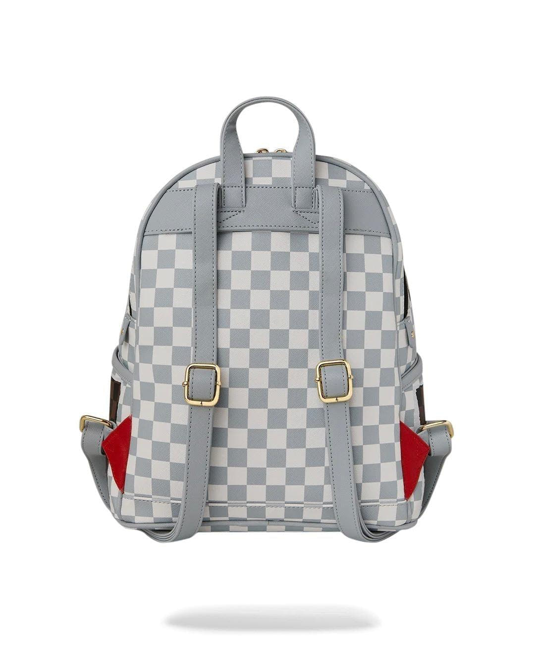 CREAM BROWN TEAR CHECK SAVAGE BACKPACK 