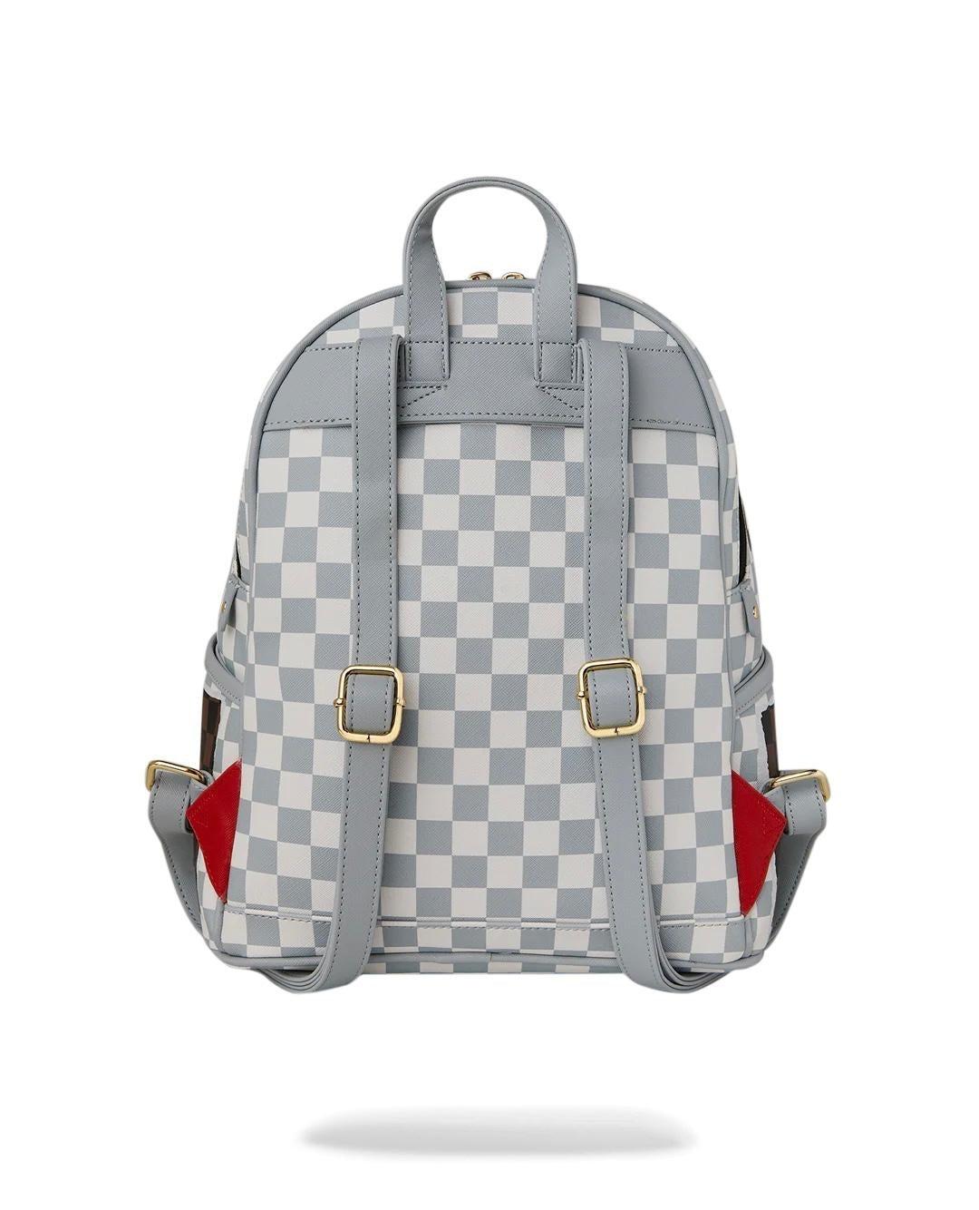 CREAM BROWN TEAR CHECK SAVAGE BACKPACK 