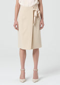 MIDI SKIRT WITH FAKE BOW CLOSURE SA 
