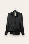 LOVEme Camicia in raso a portafoglio con elastico al fondo