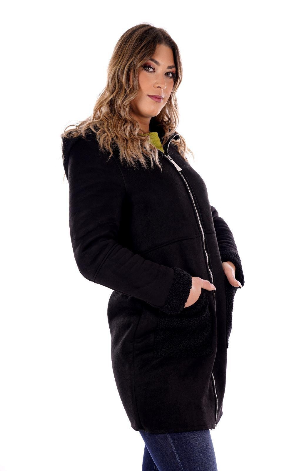 MONTONE LUNGO INTERNO IN ECO AGNELLINO MW564038/NERO MARKUP