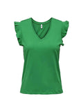 ONLMAY LIFE S/S FRILL V-NECK TOP BOX JRS 