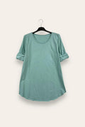 Basic crew neck cotton T-shirt, long sleeves