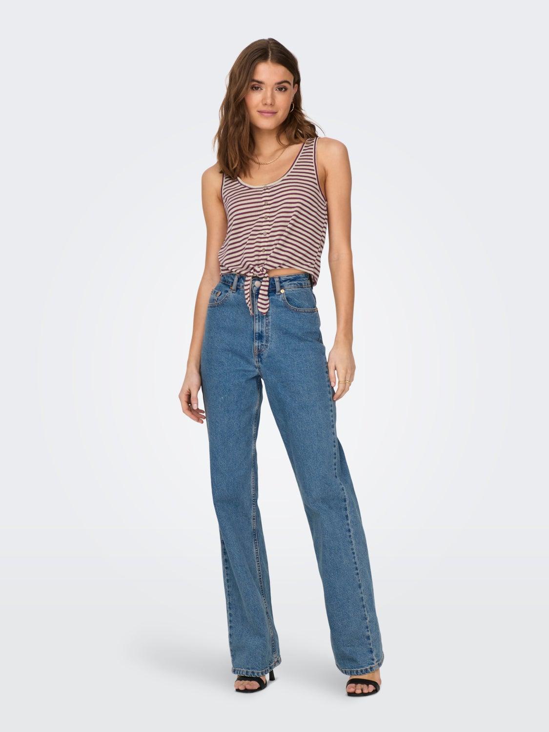 ONLCANNES S/L GLITTER KNOT TOP JRS 