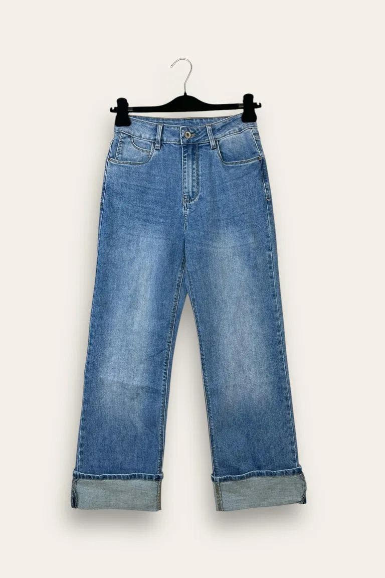 Jeans con risvolto TD-10702/Blue Jeans Chiaro LOVEme