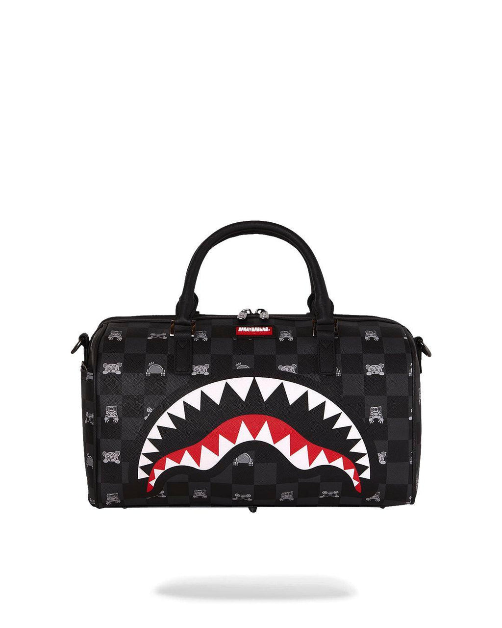 GRAY PEEKING CHARACTER CHECK MINI<BR/>DUFFLE 