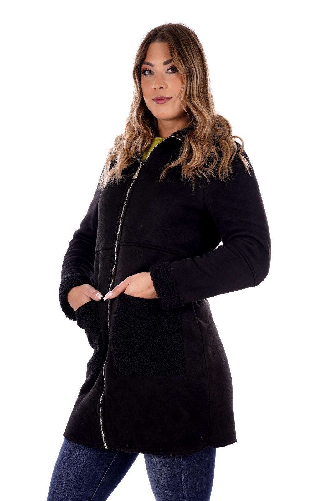 MONTONE LUNGO INTERNO IN ECO AGNELLINO MW564038/NERO MARKUP