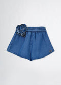 PANT.DENIM SHORT C/CINT.FIORE 