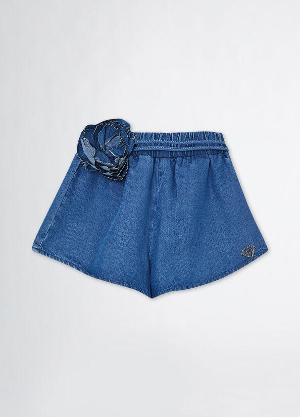 PANT.DENIM SHORT C/CINT.FIORE 