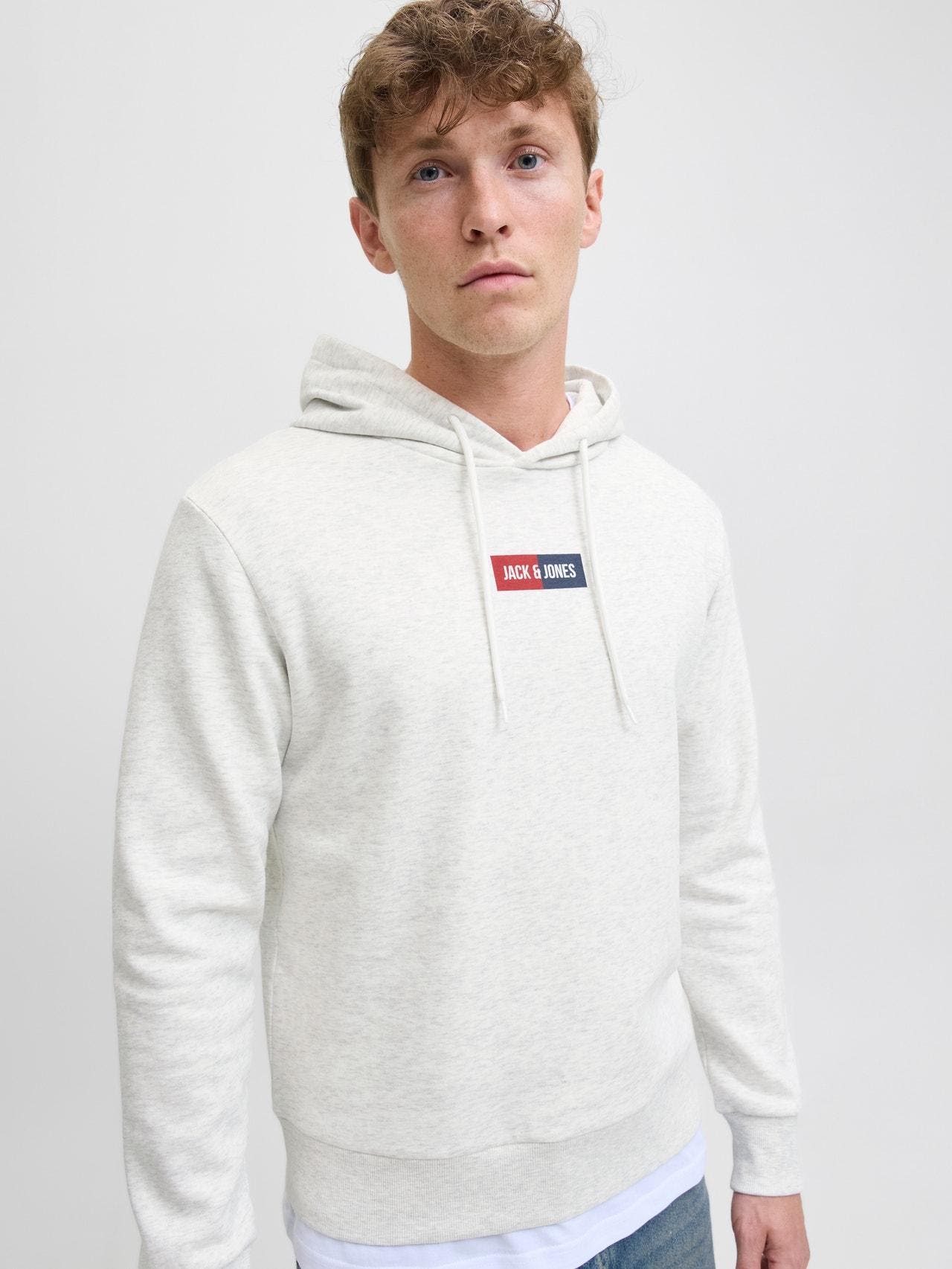 12278618/White Melange JACK AND JONES