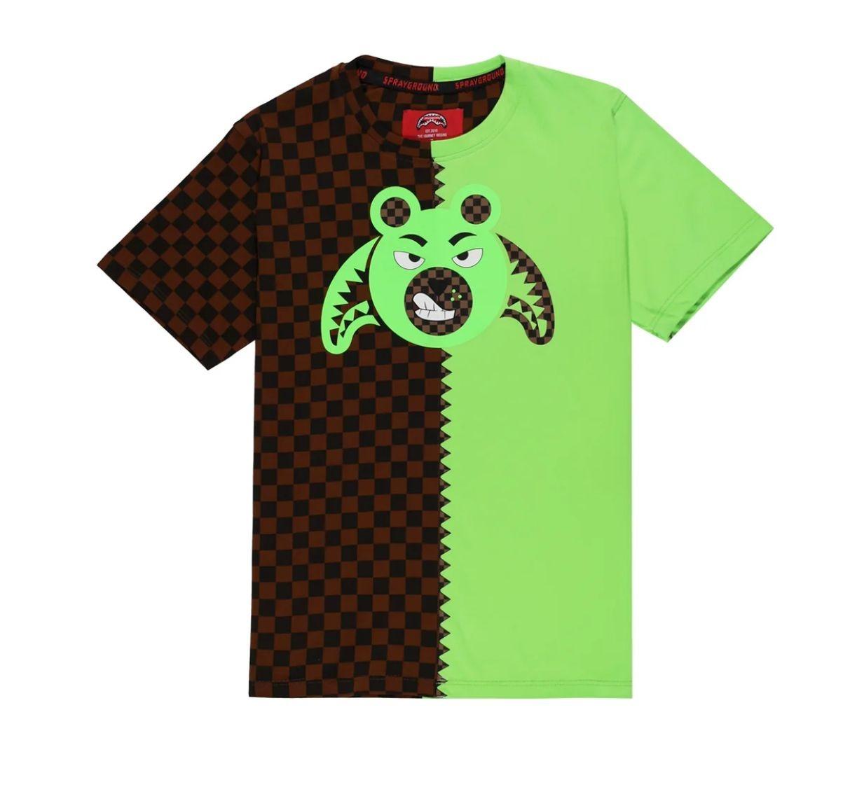 MONEY BEAR SPLIT REGULAR TSHIRT SPY1245/CHECK SPRAYGROUND