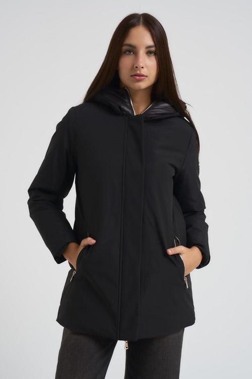 GIUBBINO MIDI NYLON MW9640014/NERO MARKUP
