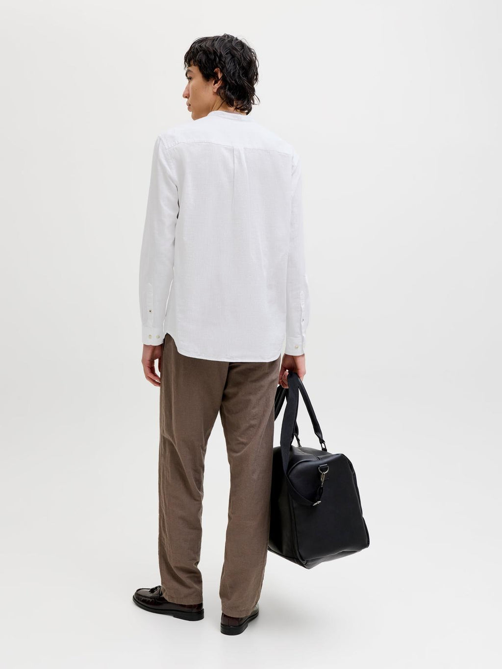 JJESUMMER LINEN BLEND BAND SHIRT L/S SN 