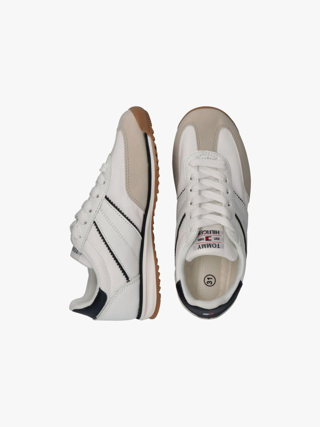 SNEAKER BASSA ALLACCIATA BEIGE/BIANCO/BLU 