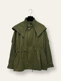 LOVEme Parka in cotone con cappuccio, zip e bottoni poussoir