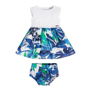 SET MIX FABRIC SL DRESS+PANTS