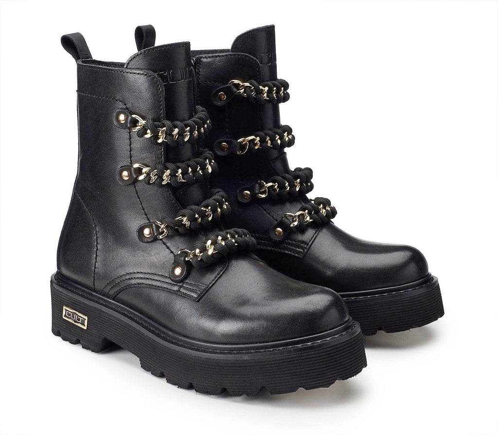 SLASH 4354 MID W LEATHER BLACK W/ WOWEN BAND & CHAIN CLW4354/00 CULT