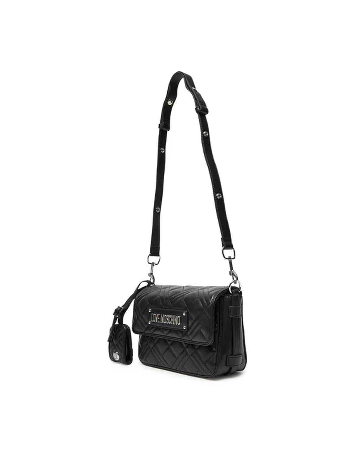 BORSA QUILTED PU NERO GALV.NIKEL 