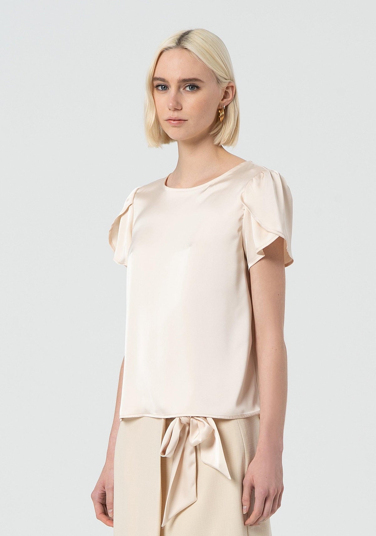 BUTTERFLY SLEEVES BLOUSE SAND 