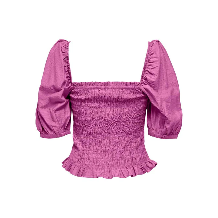 ONLAMALIE SS SQUARE NECK SMOCK TOP WVN 