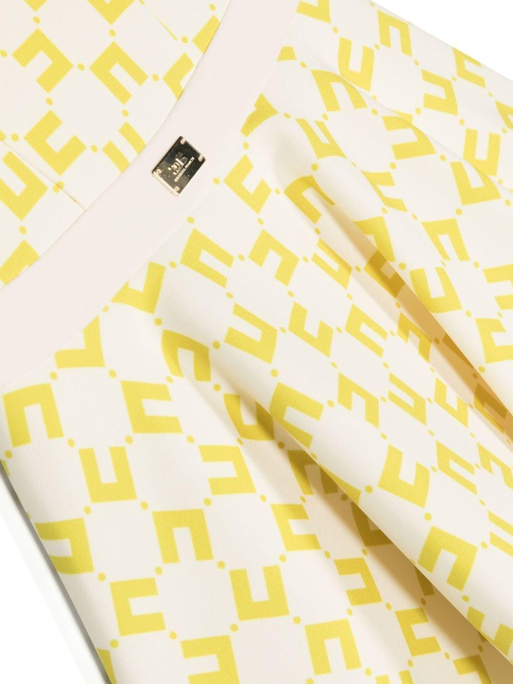 ABITO DOPPIO CREPE STAMPA LOGO CUBICO BURRO/CEDRO 