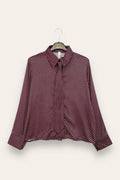LOVEme Camicia a pois con cravatta e profilo a contrasto con pois piccole