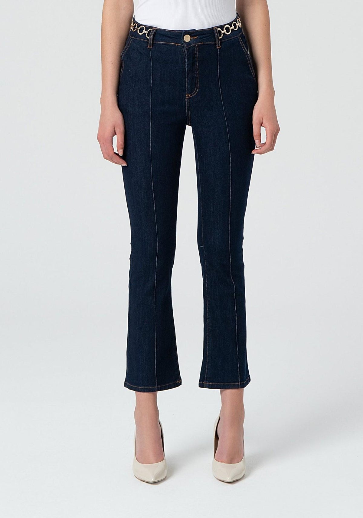 DENIM CROPPED CAPRI PANT RAWWASH 