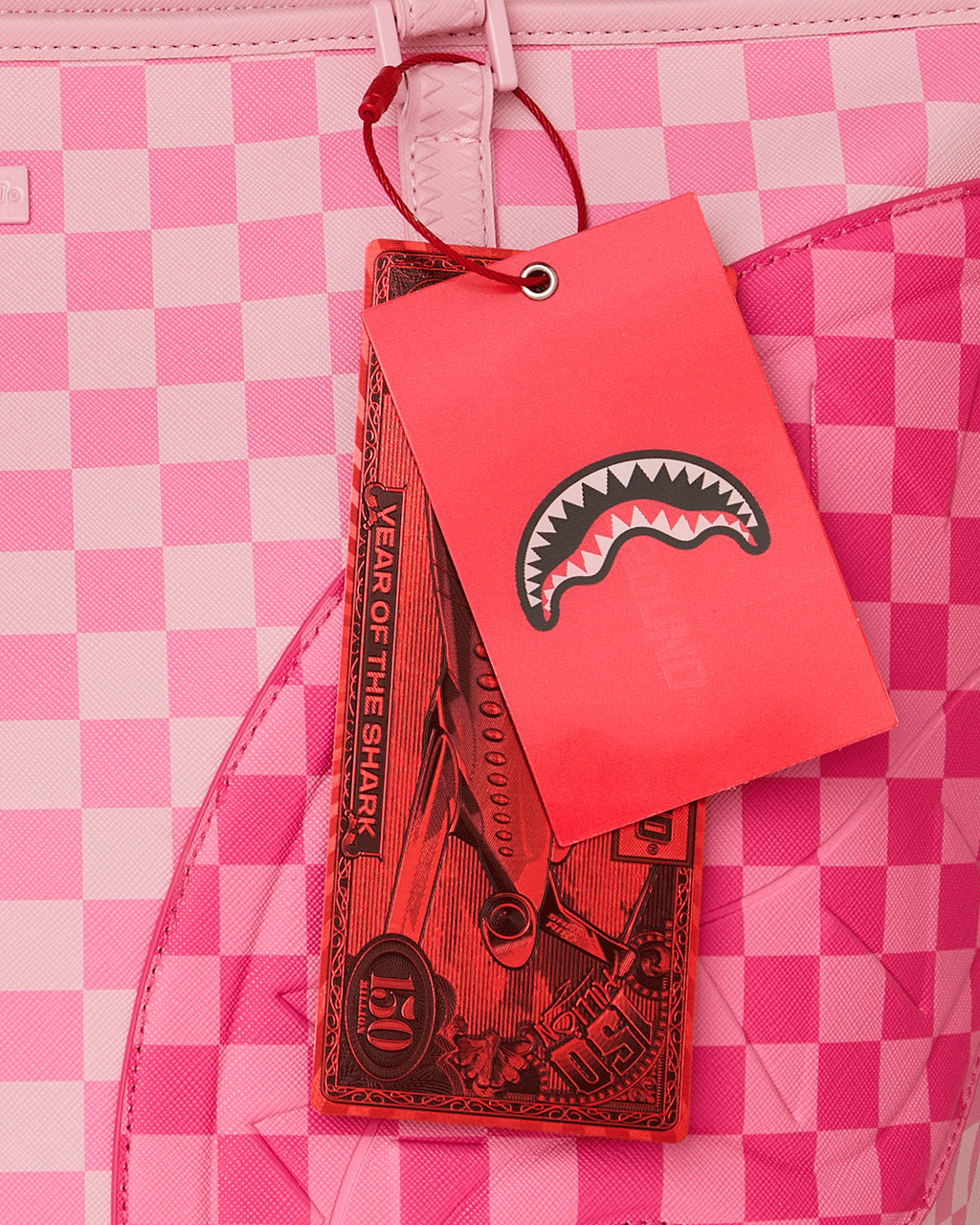 PINK SHARKS IN PARIS PATCH TOTE 