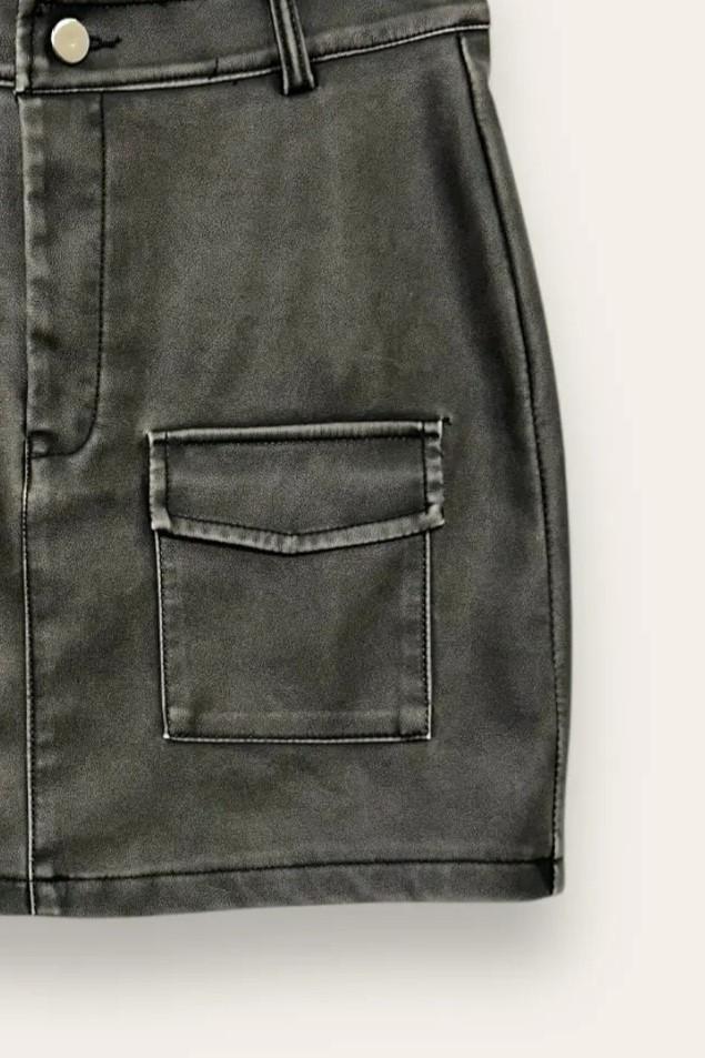 Minigonna in ecopelle YY-10718/Nero LOVEme