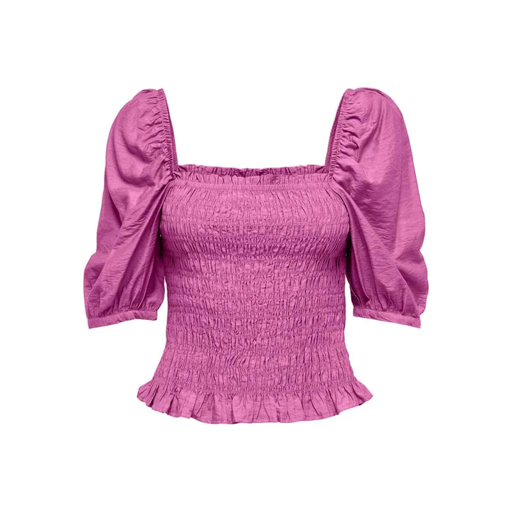 ONLAMALIE SS SQUARE NECK SMOCK TOP WVN 