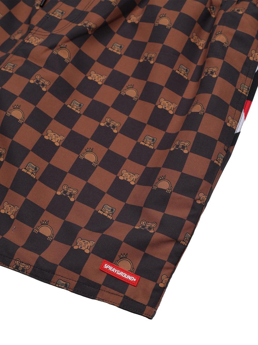 PEEKING CHARACTER CHECK SWIM 910SWM2031/BROWN SPRAYGROUND
