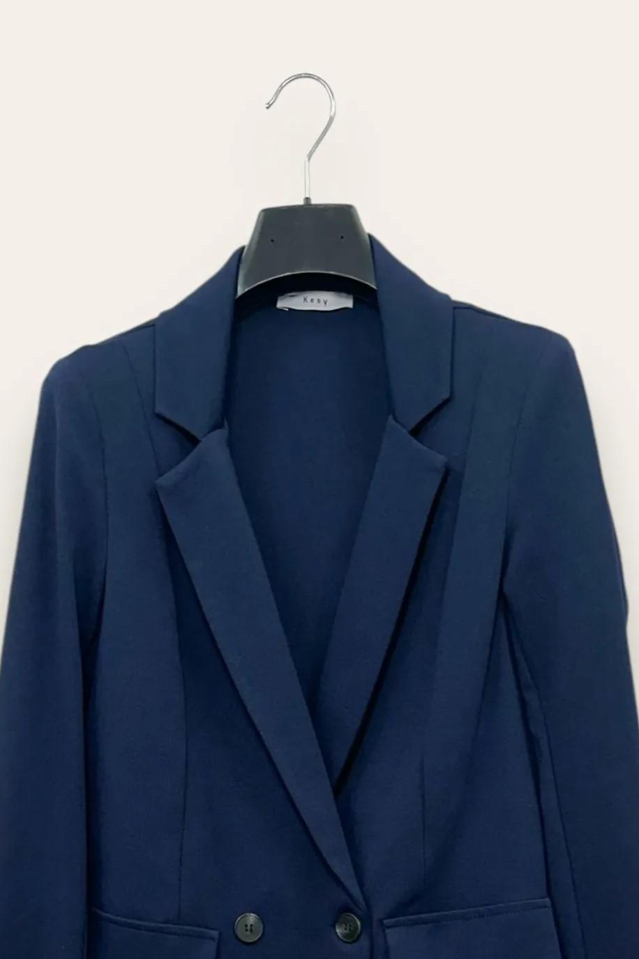 Giacca sciancrata punto milano AM-10663-AM-8050/Blu LOVEme