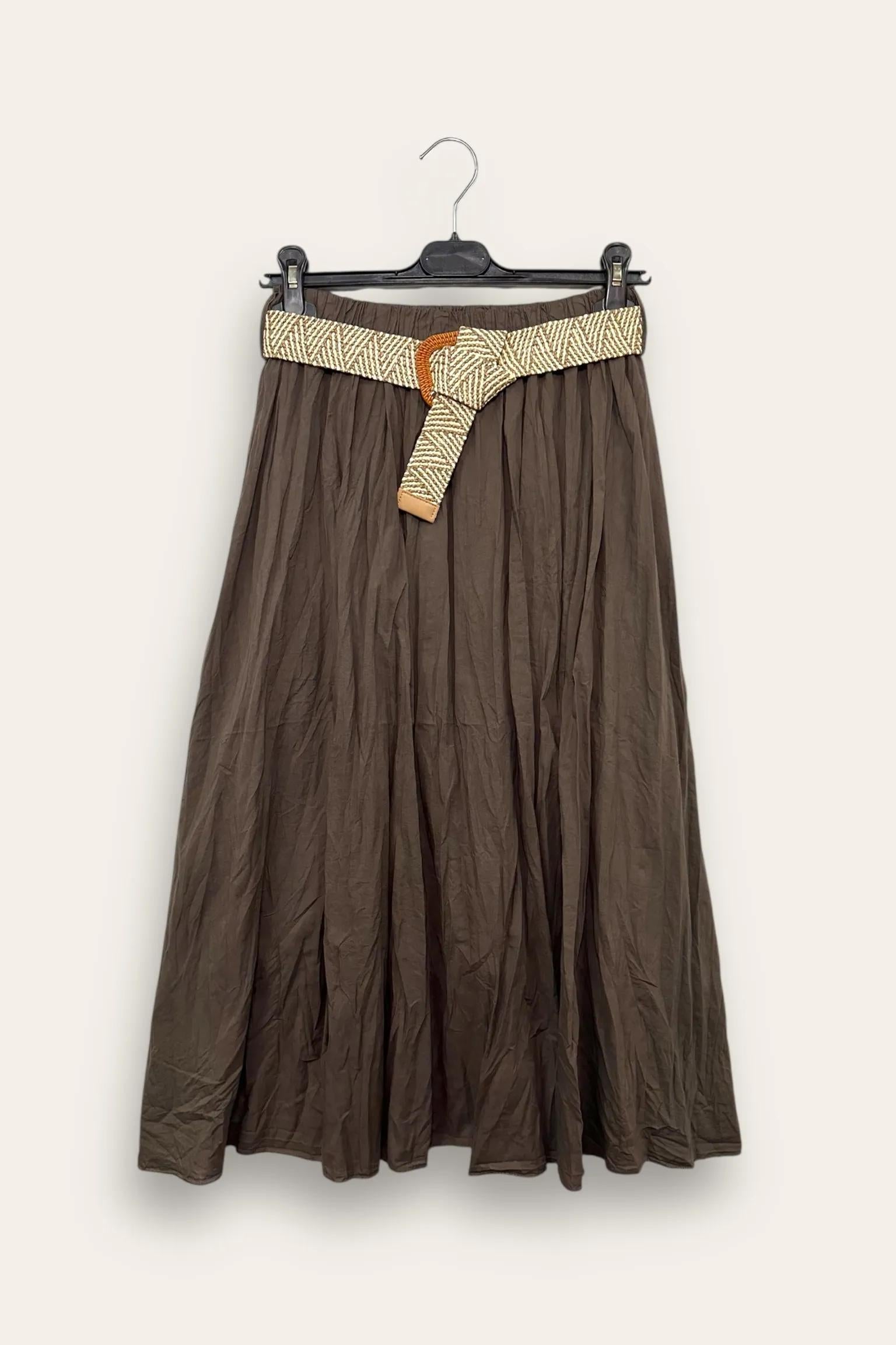 Gonna in cotone stroppicciata CH-12875/Moro LOVEme