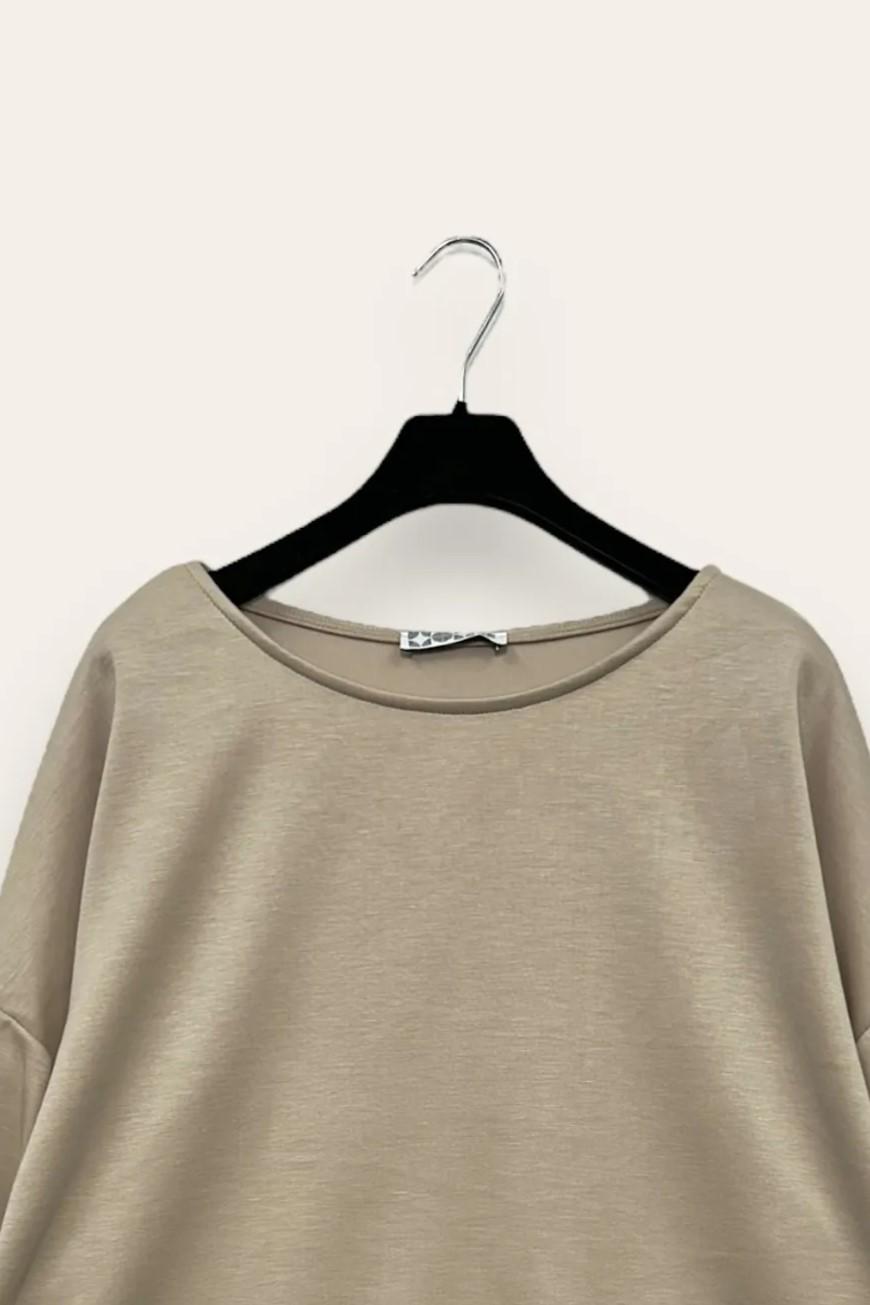 Maglietta in scuba girocollo CL-10674/CL-16959/BEIGE LOVEme
