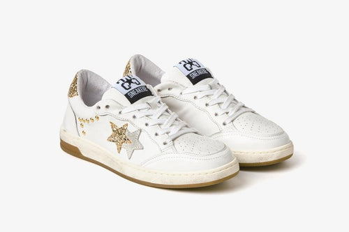 SNEAKERS WEEK STAR BIANCO/ORO CON BORCHIE 