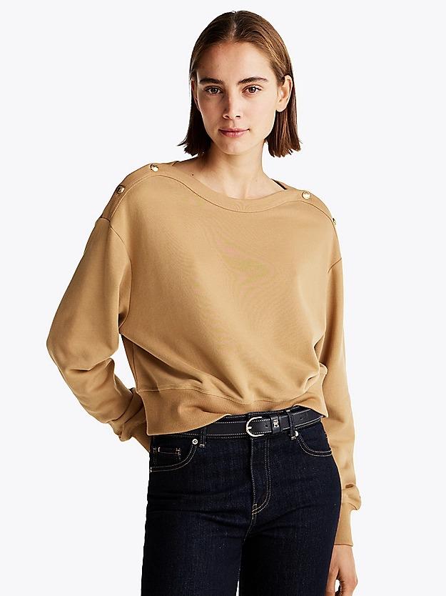 GOLD BTN BOAT-NK SWT WW0WW44447/RBC TOMMY HILFIGER