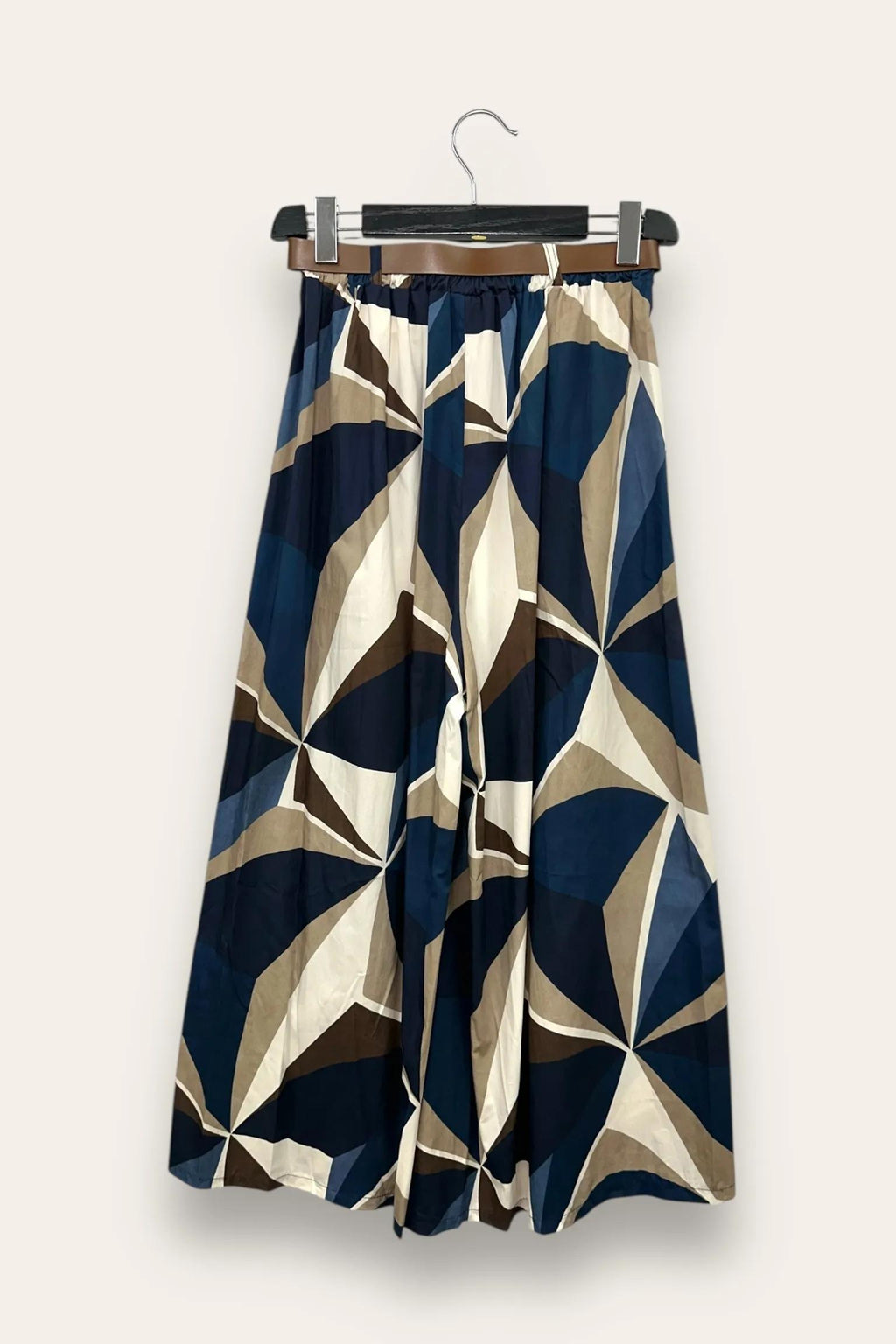 Pantagonna in fantasia geometrica, elastico retro vita CH-12869/Blu LOVEme