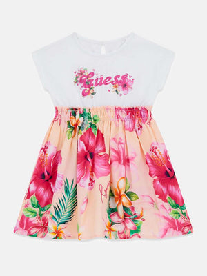 GUESS MIXED FABRIC SS DRESS