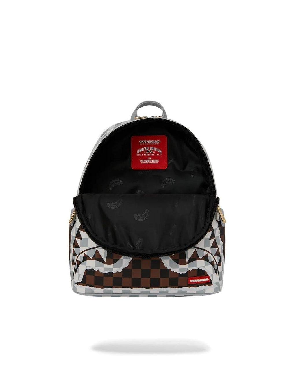 CREAM BROWN TEAR CHECK SAVAGE BACKPACK 
